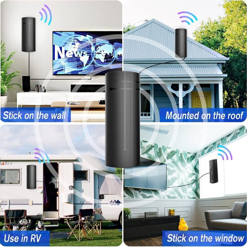 2025 Upgraded TV Antenna Indoor Outdoor, 2200+ Miles Range Amplified Digital TV - Picture 4 of 6